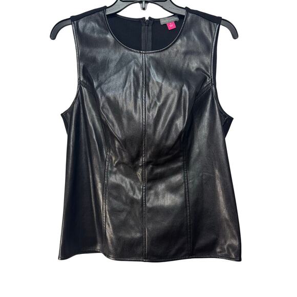 Vince Camuto Black Faux Leather Women’s Vest - Picture 2 of 6